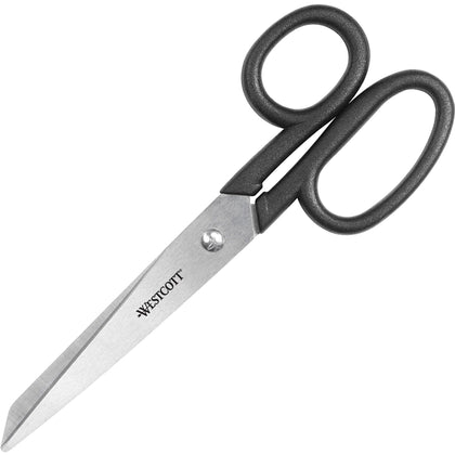 Westcott Kleencut 7’’ Straight Scissors - Stainless Steel - Black