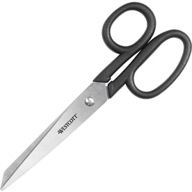 Westcott Kleencut 7’’ Straight Scissors - Stainless Steel - Black