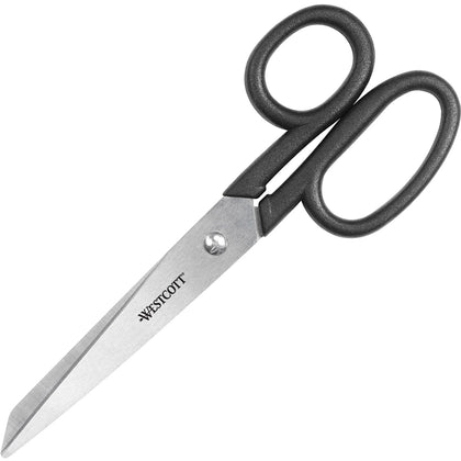 Westcott Kleencut 7’’ Straight Scissors - Stainless Steel - Black