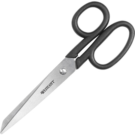 Westcott Kleencut 7’’ Straight Scissors - Stainless Steel - Black