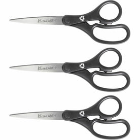 Westcott KleenEarth 8’’ Recycled Straight Scissors - Stainless Steel - Black