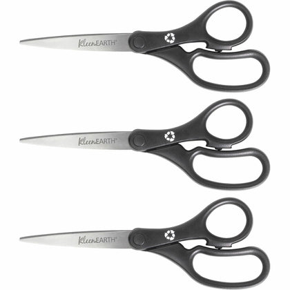 Westcott KleenEarth 8’’ Recycled Straight Scissors - Stainless Steel - Black