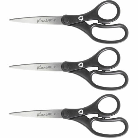Westcott KleenEarth 8’’ Recycled Straight Scissors - Stainless Steel - Black