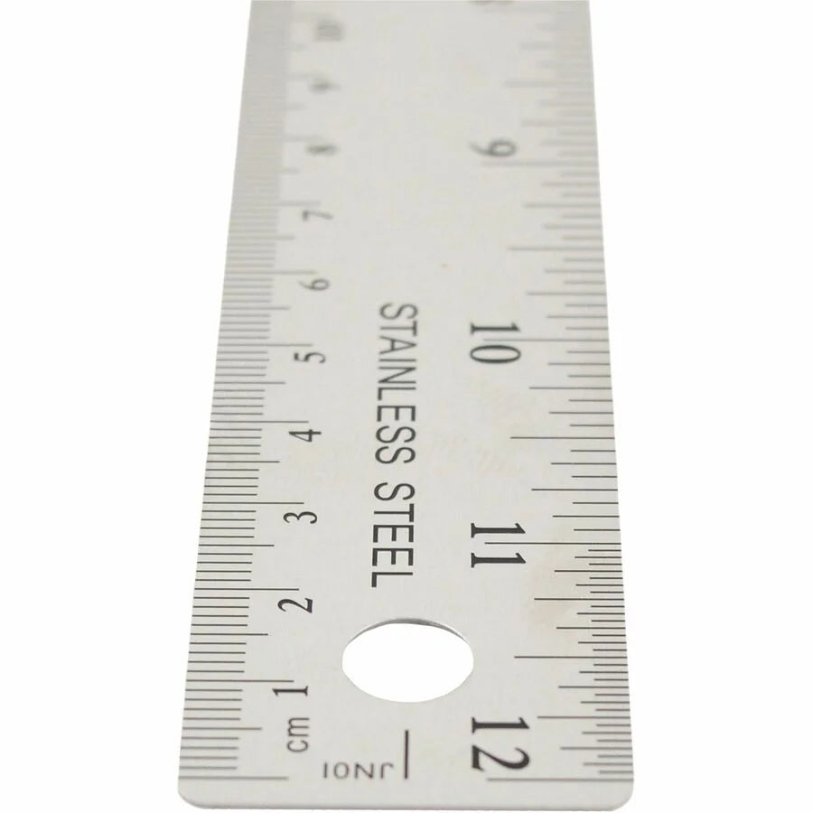 Westcott Stainless Steel Ruler: 12’’ Length x 1’’ Width - Metric & Imperial Graduations - Rulers