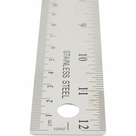 Westcott Stainless Steel Ruler: 12’’ Length x 1’’ Width - Metric & Imperial Graduations - Rulers