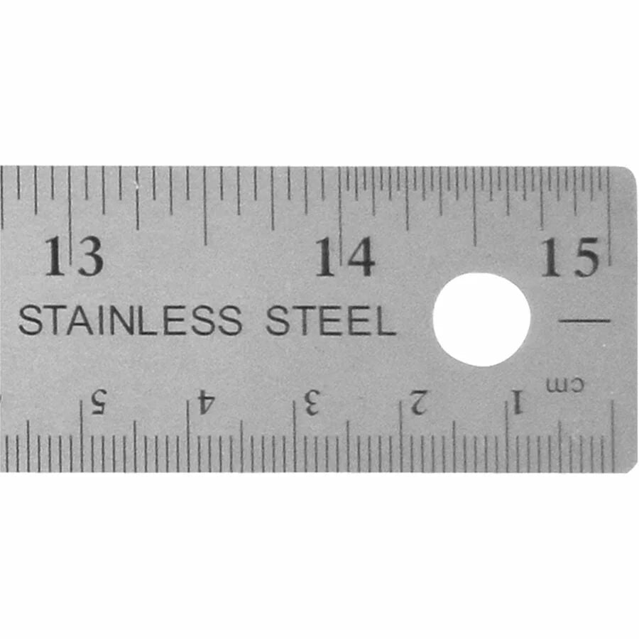 Westcott Stainless Steel Ruler: 15’’ Length x 1’’ Width - Precise Metric & Imperial Measurements - Rulers
