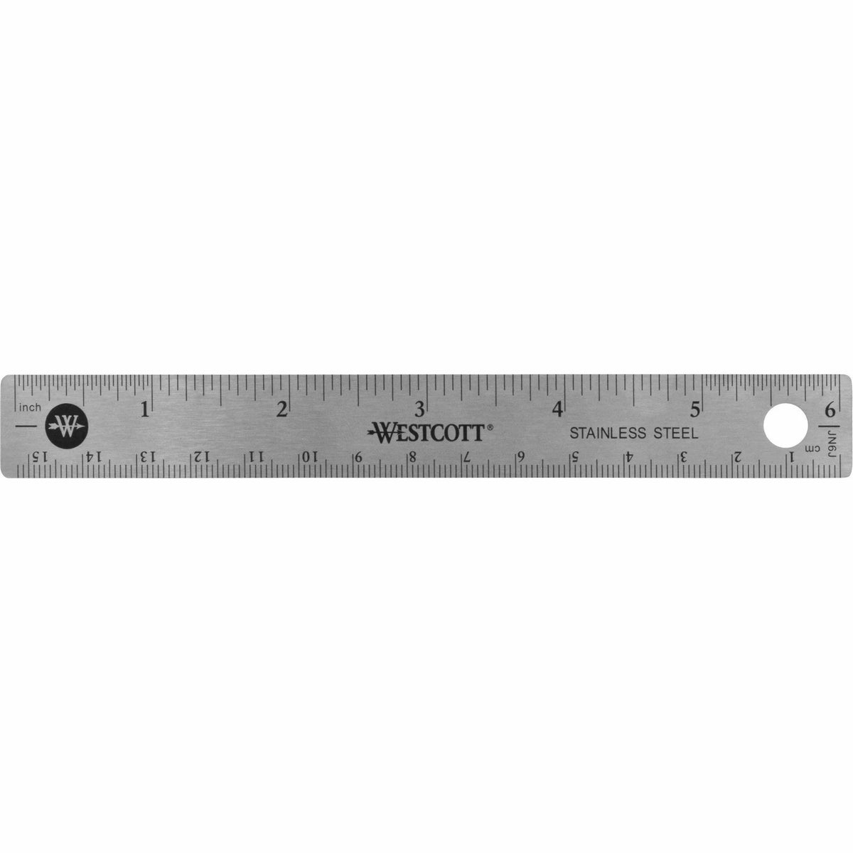 Westcott Stainless Steel Ruler: 6’’ Length x 0.8’’ Width - Precise Metric & Imperial Measurements - Rulers