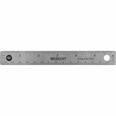 Westcott Stainless Steel Ruler: 6’’ Length x 0.8’’ Width - Precise Metric & Imperial Measurements - Rulers