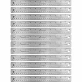 Westcott Stainless Steel Rulers: 12’’ Length x 1’’ Width - Precise Metric & Imperial Measurements - Rulers