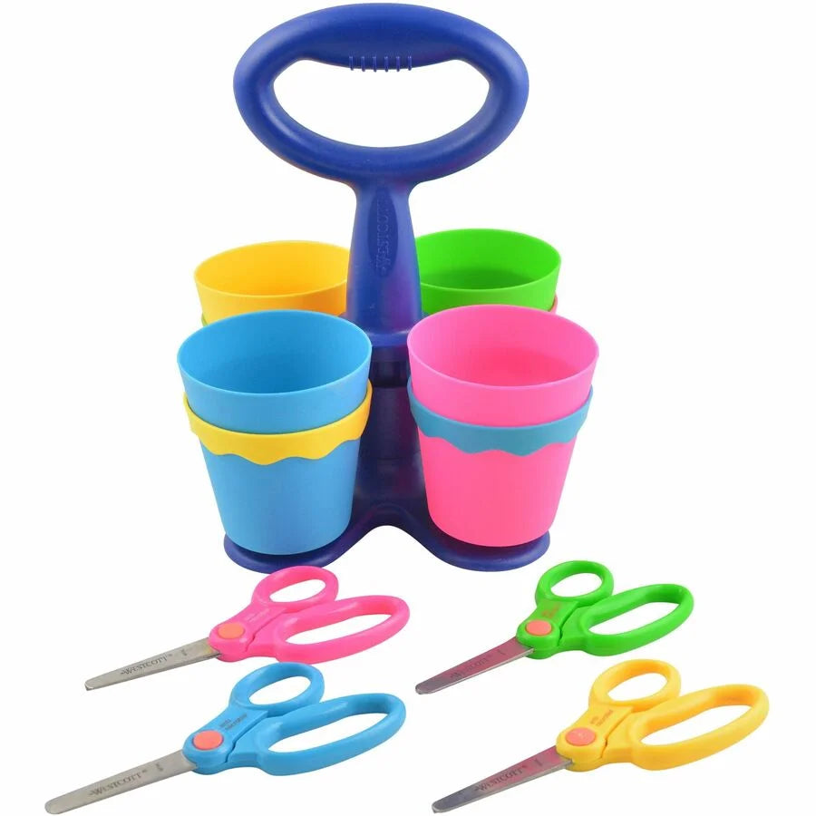 Westcott Teachers Scissors Caddy: 24 Blunt 5’’ Set - Kid