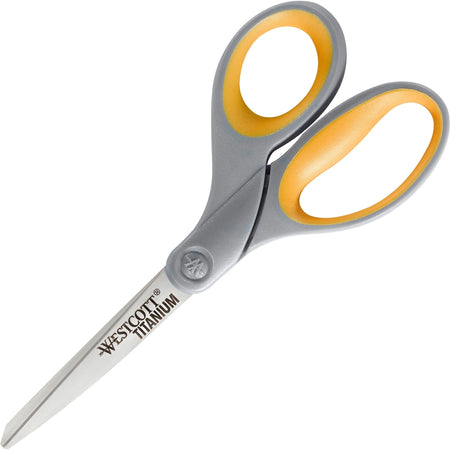 Westcott Titanium Bonded Scissors - 8’’ Straight Tip Gray/Yellow