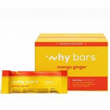 Why Bars Superfood Protein Snack - Mango Ginger Flavor - 12 Pack - Snacks