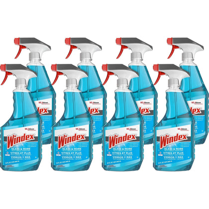 Windex Glass & More Streak-Free Cleaner - 32 fl oz - 8/Carton - Cleaners