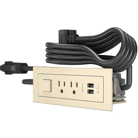 Wiremold Radiant Furniture Power Unit: Light Almond 2x AC USB - Cords & Surge Protectors