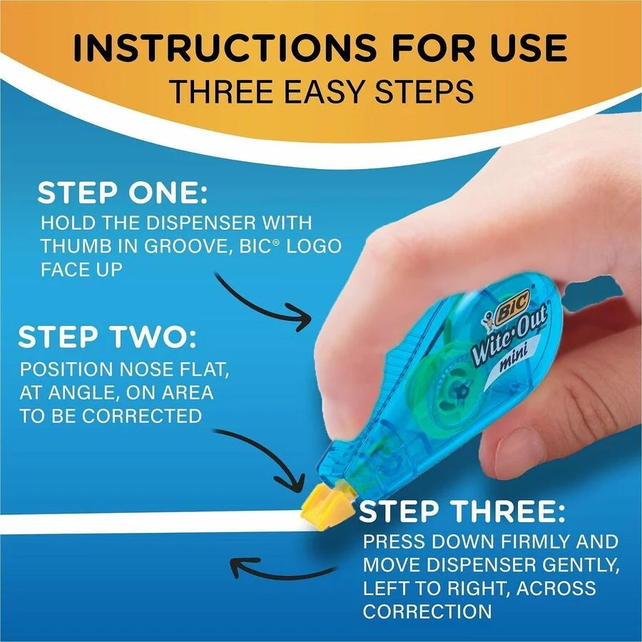 Wite-Out Mini Correction Tape: Smooth Compact & Tear Resistant - 12 Pack - Supplies