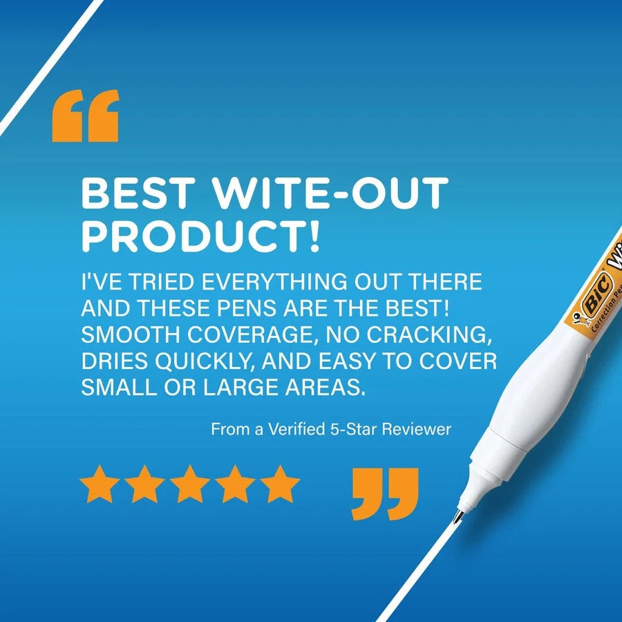 Wite-Out Shake ’n Squeeze Correction Pen: Fast-drying 8mL White Pen Applicator - Supplies