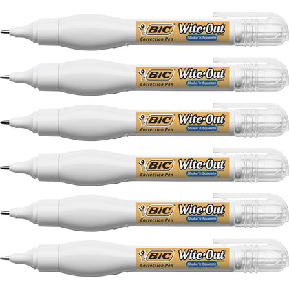 Wite-Out Shake n’ Squeeze Pens - Tip Applicator - 8 mL - White - Correction Supplies