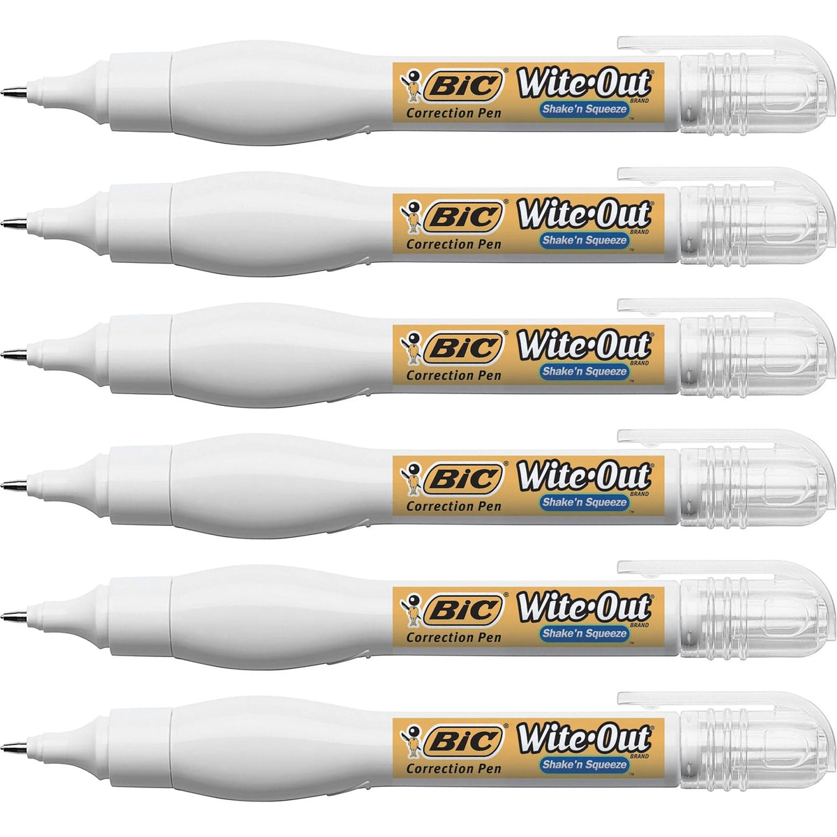Wite-Out Shake n’ Squeeze Pens - Tip Applicator - 8 mL - White - Correction Supplies