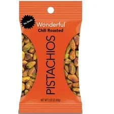 Wonderful No Shell Pistachios - Chili Flavor - 2.25 oz - 8 Boxes - Snacks