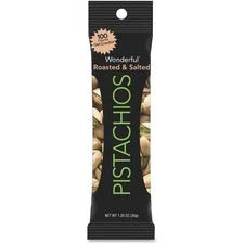 Wonderful Roasted & Salted Pistachios: Cholesterol-Free Snack - 1.25 oz - 12/Box - Snacks