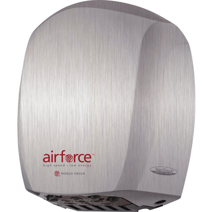 World Dryer Airforce Hand - High-Speed Metallic Silver Stainless Steel - Dryers