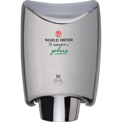 World Dryer SMARTdri Plus: Metallic Silver Stainless Steel - Hand Dryers