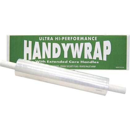 WP HandyWrap Stretch Film: 20’’ x 1000 ft - Clear Disposable Handle - Wrap & Dispensers