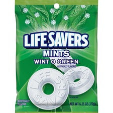 Wrigley Life Savers Mints: Wintergreen Hard Candies - 6.25 oz Bag - Sweets