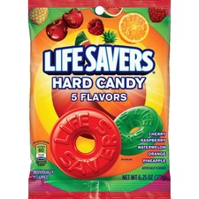 Wrigley LifeSavers 5 Flavors Hard Candies - Variety Pack - 6.25 oz Bag - Sweets