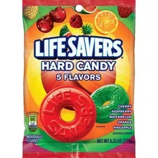 Wrigley LifeSavers 5 Flavors Hard Candies - Variety Pack - 6.25 oz Bag - Sweets