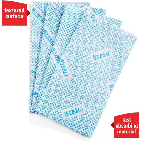 Wypall Critical Clean Foodservice Cloths - Heavy Duty Hydroknit - 300/Carton - Sponges Cleaning Pads & Wipers