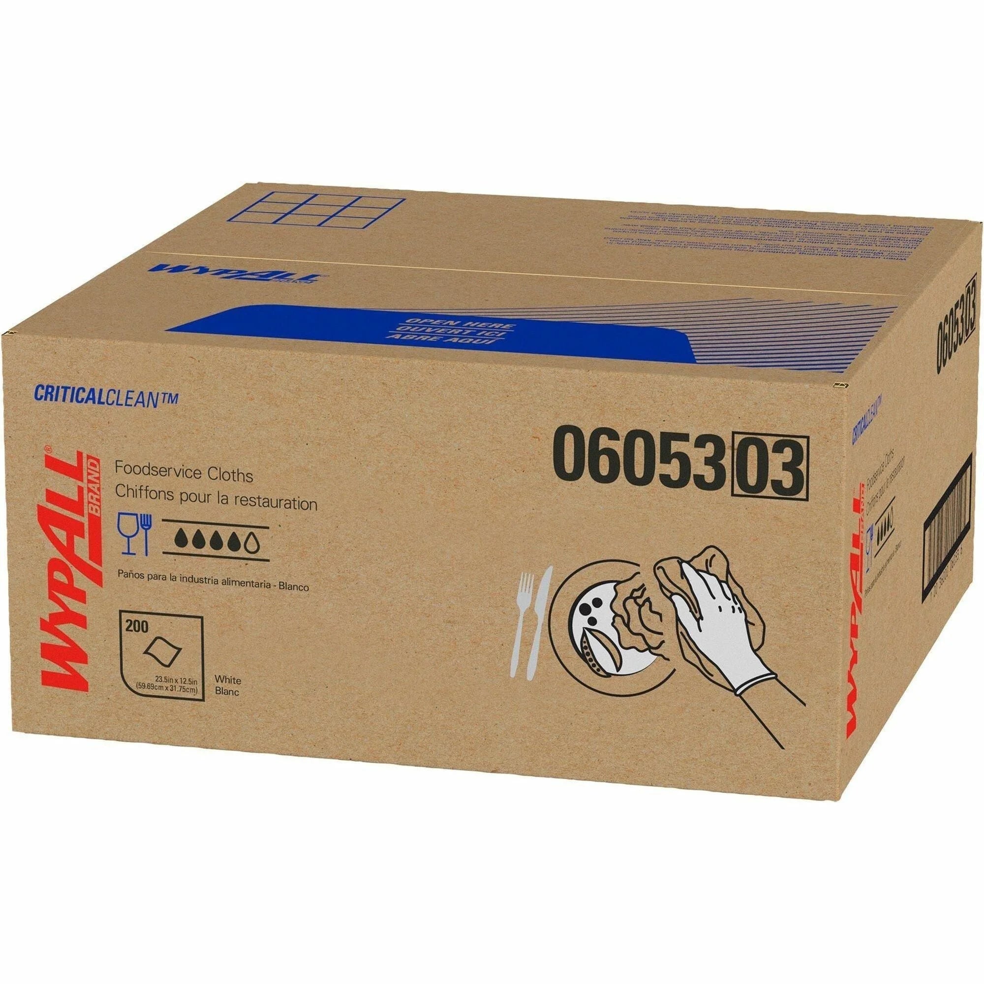 Wypall Critical Clean Foodservice Cloths - Hydroknit - 200/ct - Sponges Cleaning Pads & Wipers