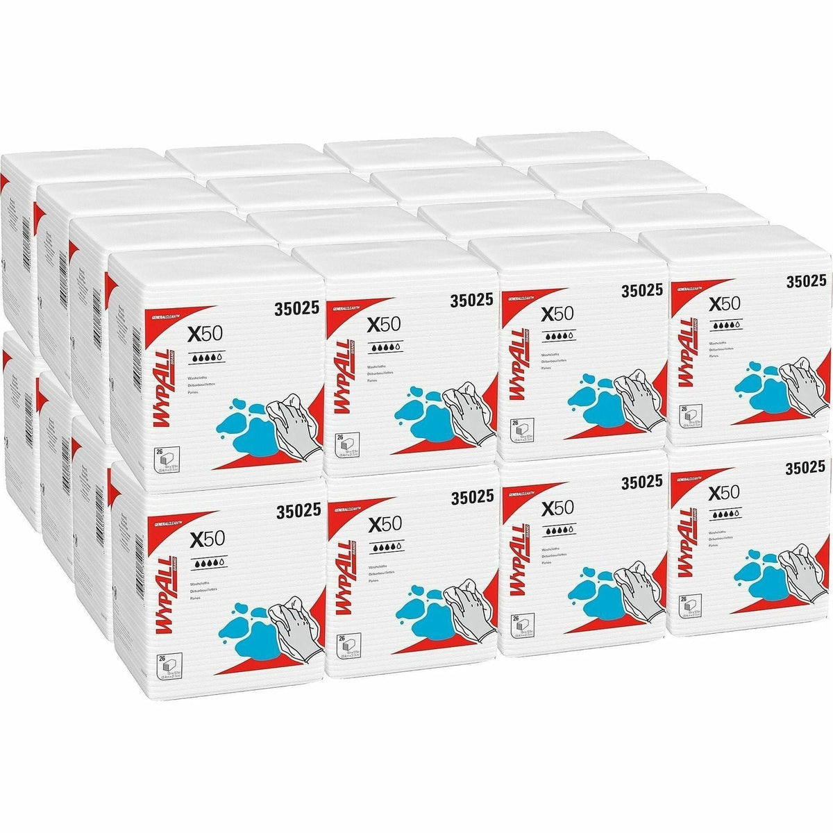 Wypall General Clean X50 Quarterfold Cleaning Cloths - 2000