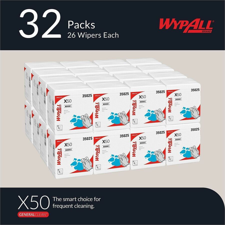 Wypall General Clean X50 Quarterfold Cleaning Cloths - Alternate-Image1