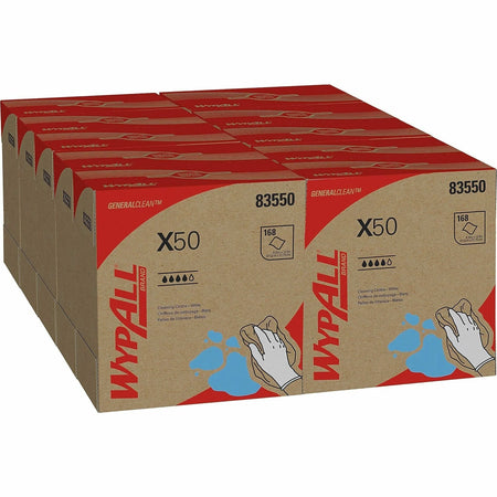 Wypall GeneralClean X50 Cleaning Cloths: Glass Cloths - 168/Box - Sponges Pads & Wipers