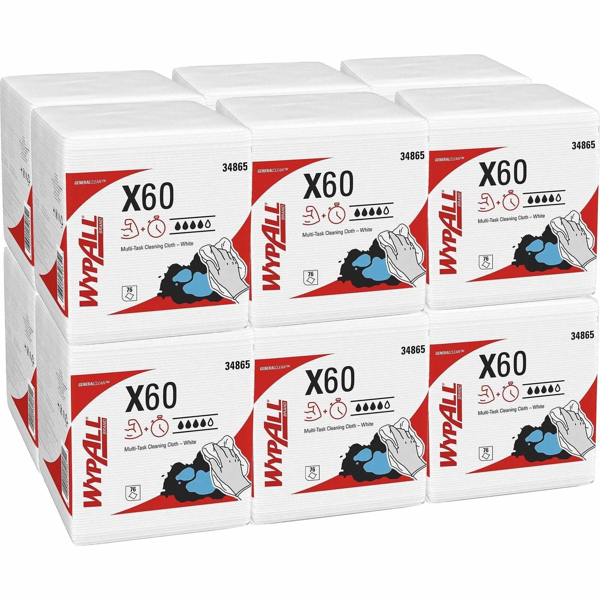 Wypall GeneralClean X60 Cleaning Cloths - Versatile Multi-Task - Sponges Pads & Wipers