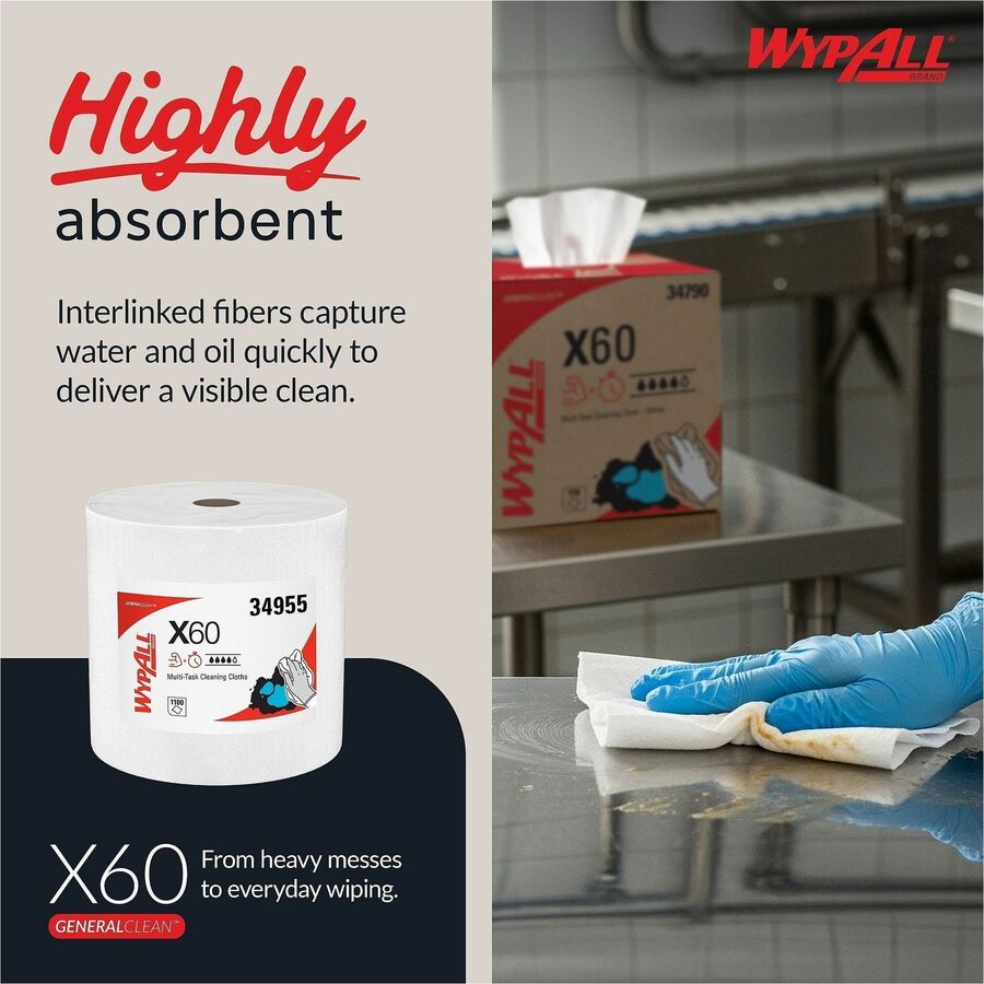 Wypall GeneralClean X60 Multi-Task Cleaning Cloth Jumbo Roll - Alternate-Image3