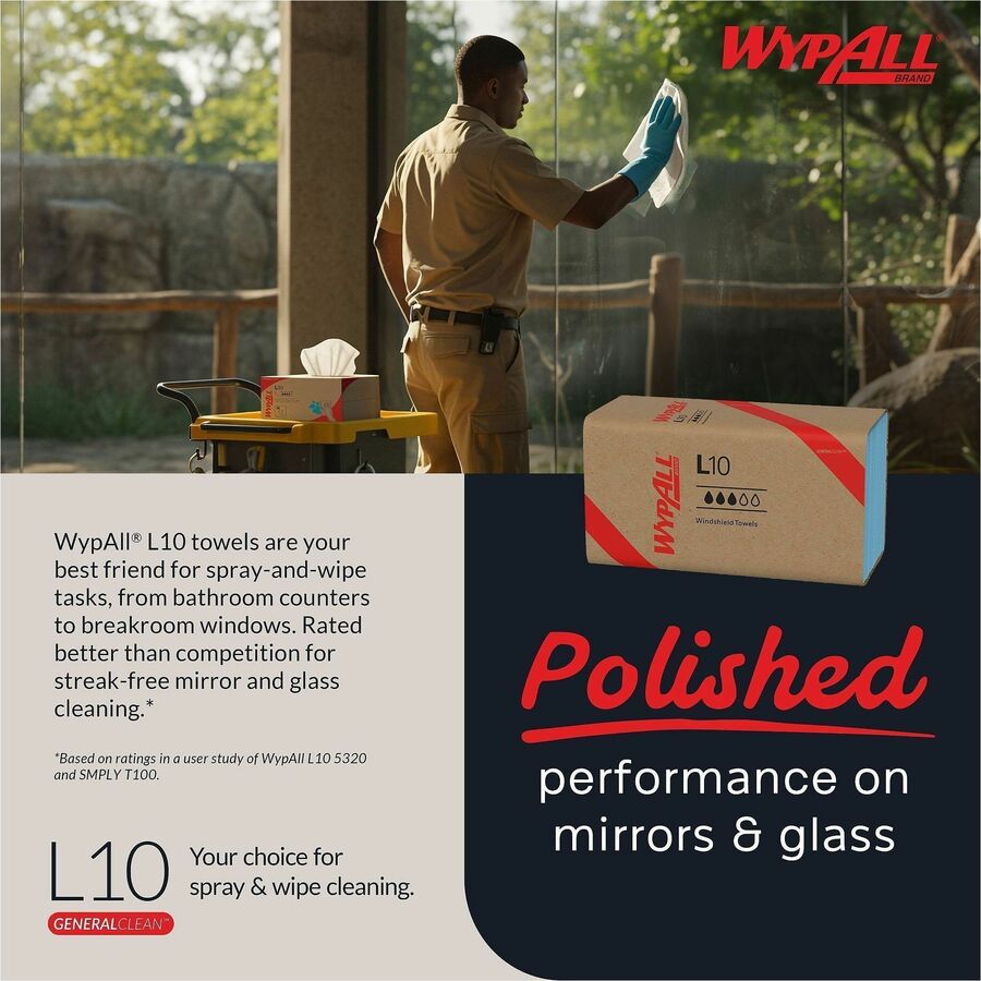Wypall L10 Disposable Towels Windshield Wipe - Alternate-Image3