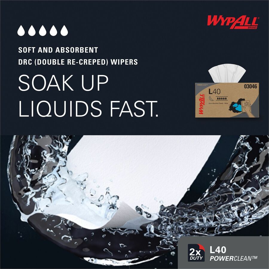 Wypall Power Clean L40 Extra Absorbent Towels - Left
