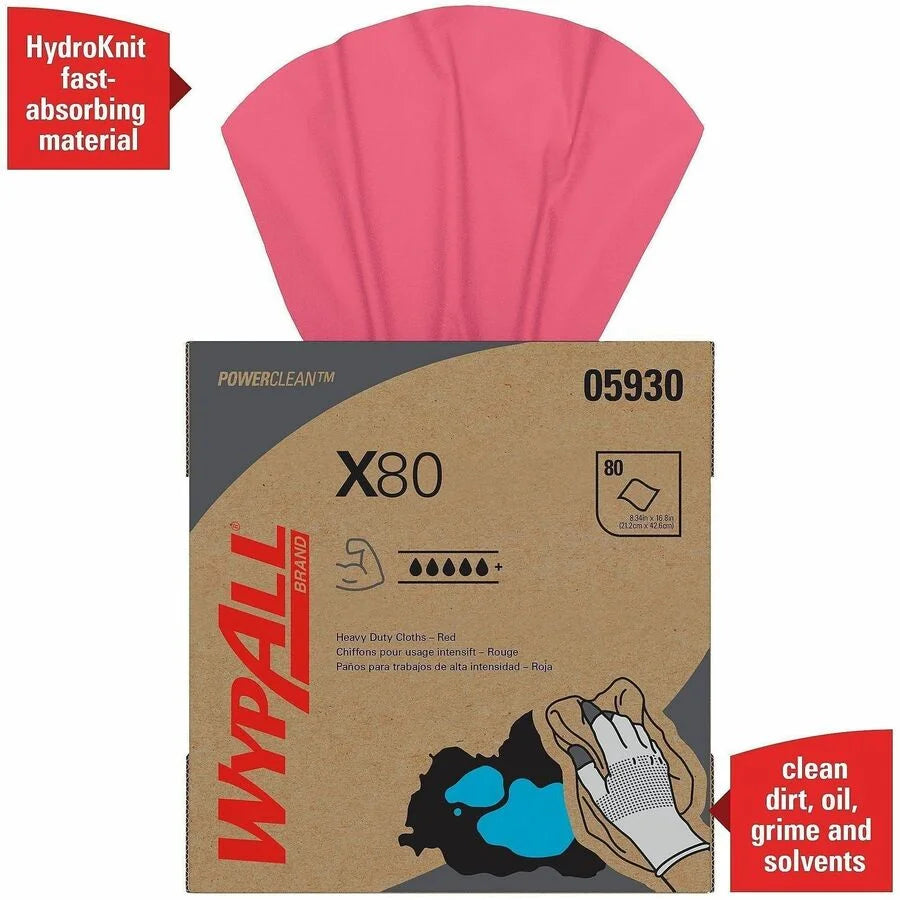 Wypall Power Clean X80 Cloths: Heavy Duty Absorbent & Reusable - Cleaning Wipes