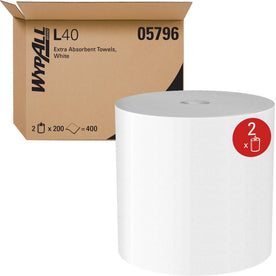 Wypall PowerClean L40 Towels - Extra Absorbent 200 Sheets - White - Sponges Cleaning Pads & Wipers