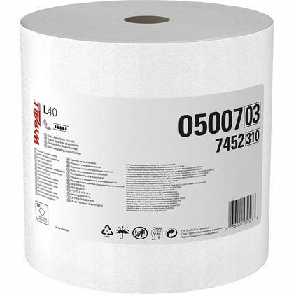 Wypall PowerClean L40 Towels - Extra Absorbent 750 Sheets - White/Blue - Sponges Cleaning Pads & Wipers