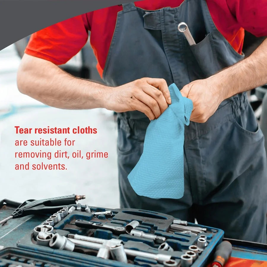 Wypall PowerClean X70 Cloths: Durable Absorbent Heavy Duty - 100/Box - Sponges Cleaning Pads & Wipers