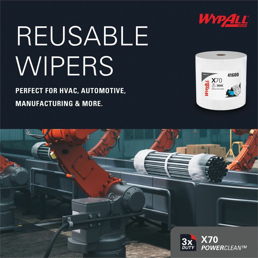 Wypall PowerClean X70 Medium Duty Cloths Jumbo Roll - Front