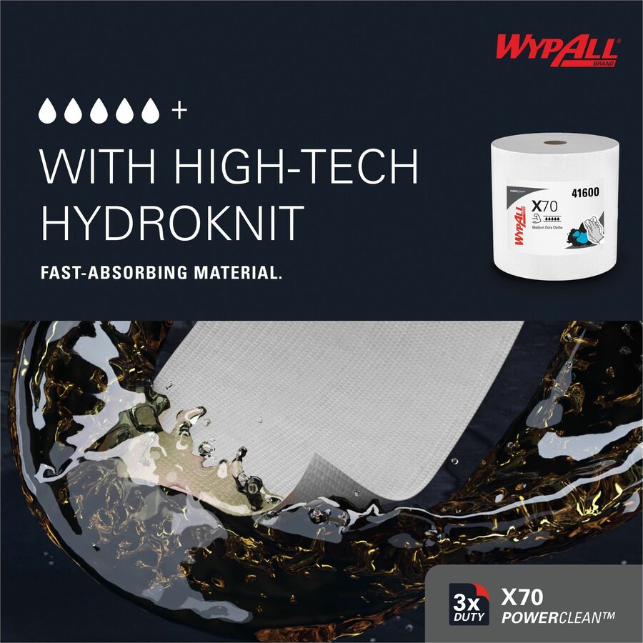 Wypall PowerClean X70 Medium Duty Cloths Jumbo Roll - Left