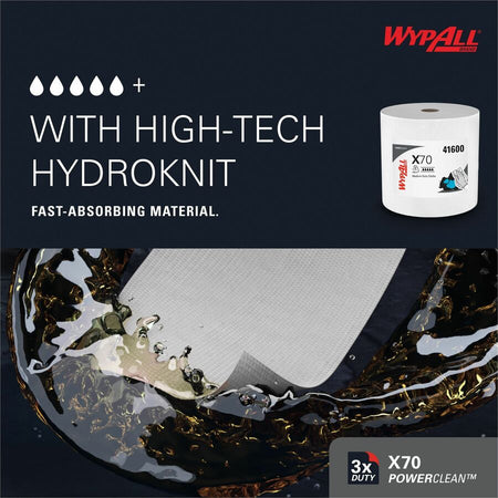Wypall PowerClean X70 Medium Duty Cloths Jumbo Roll - Left