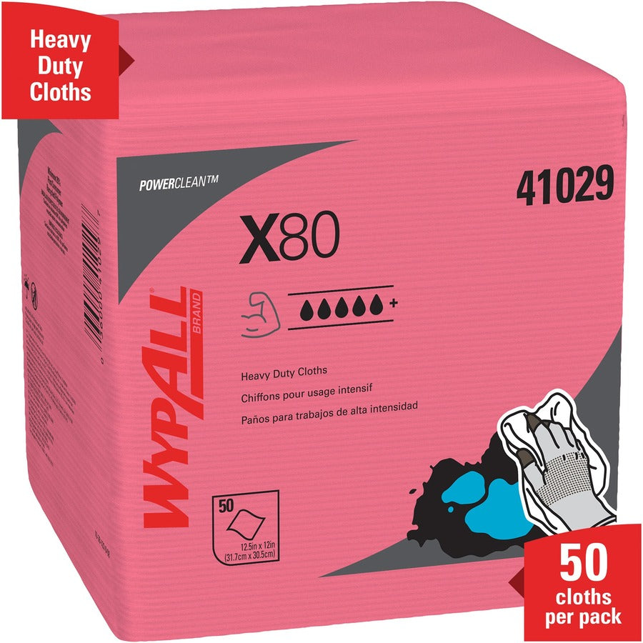 Wypall PowerClean X80 Heavy Duty Cloths Extended Use Cloths - Quarter-fold - Alternate-Image2