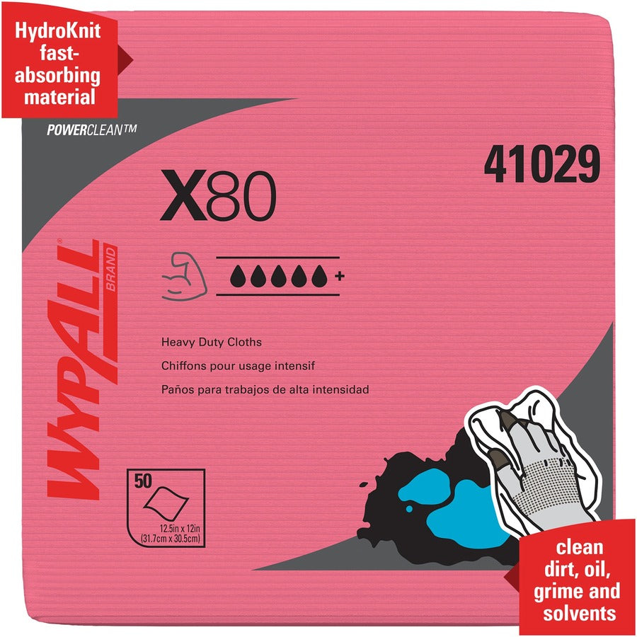 Wypall PowerClean X80 Heavy Duty Cloths Extended Use Cloths - Quarter-fold - Alternate-Image3