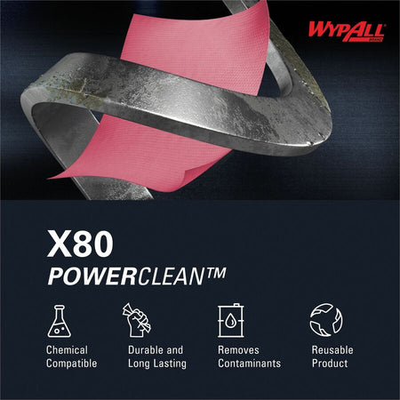 Wypall PowerClean X80 Heavy Duty Cloths Jumbo Roll - Rear