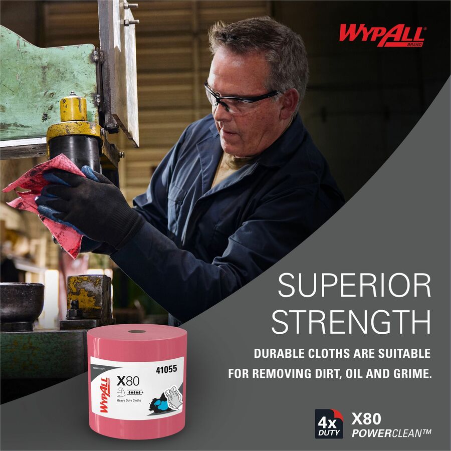 Wypall PowerClean X80 Heavy Duty Cloths Jumbo Roll - Right